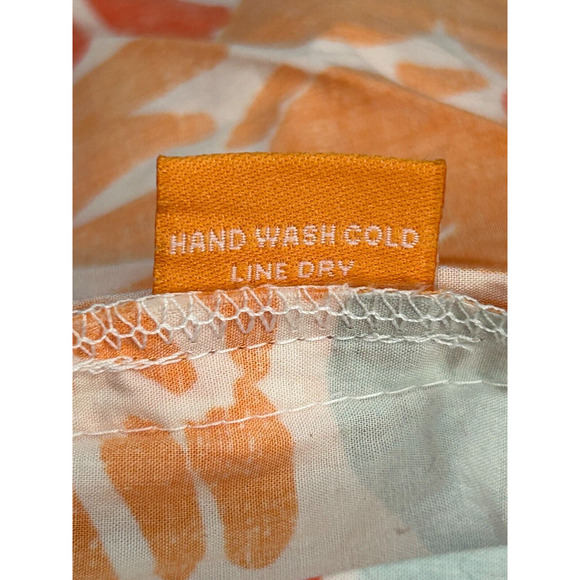 NWT Oliphant Sleeveless V-Neck Antigua Orange Yoke Floral Mini Dress Size XXS - Picture 7 of 9
